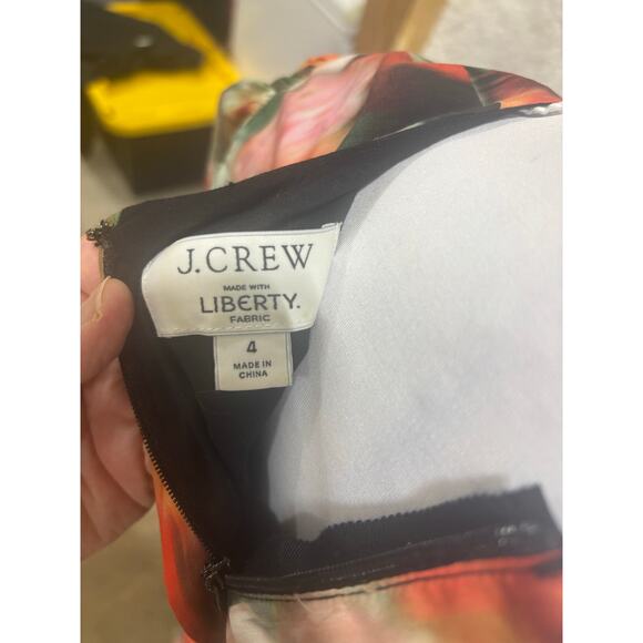 J.Crew x Liberty London Women’s Sz 4 Floral side cutout Midi dress Cotton Artsy - Picture 4 of 6